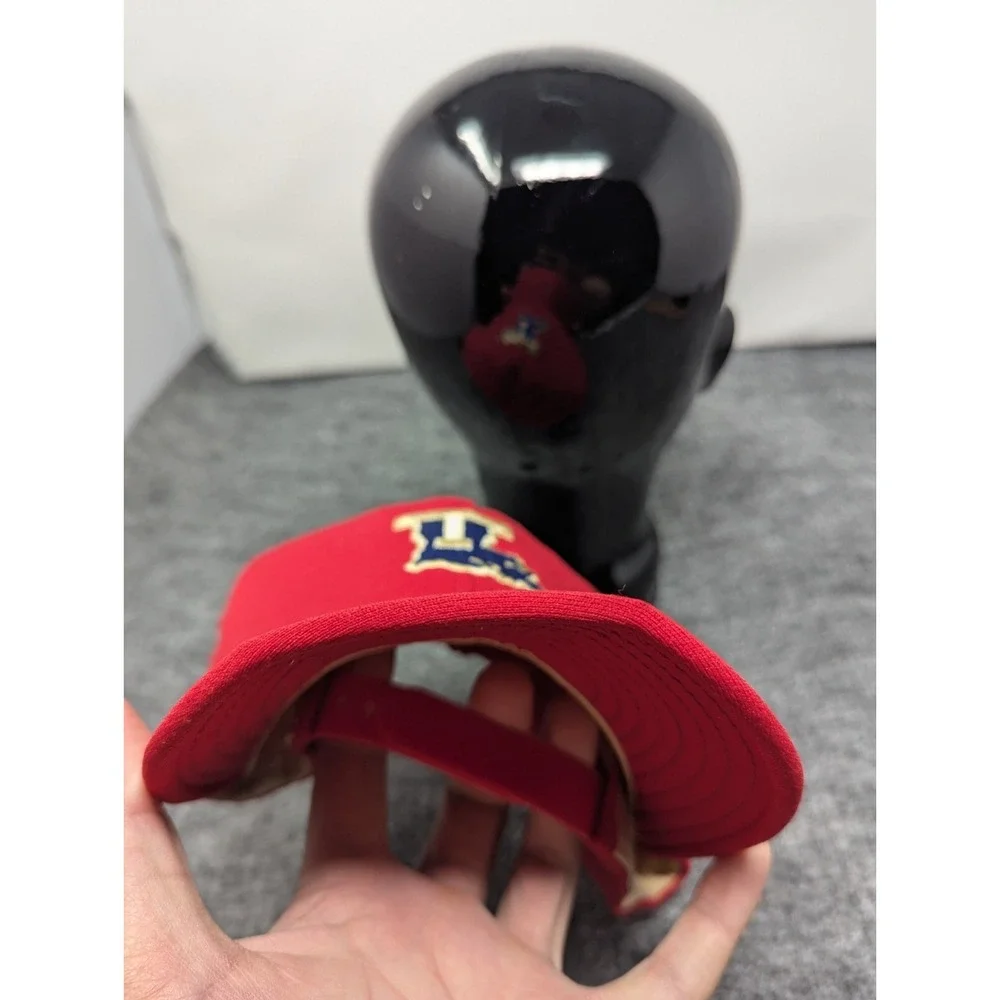 Vintage‎ Louisiana Tech Bulldogs Hat AJD Red Logo Nylon Double Knit Made in USA